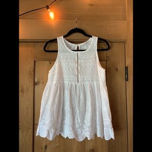Love Riche White Eyelet Tank Top